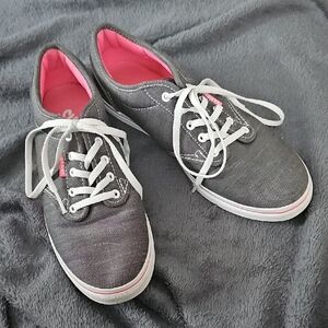 Vans Gray And Pink Canvas Sneakers for Women Size 8